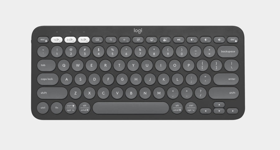 Logitech PEBBLE KEYS 2 K380S Slim, minimalist Bluetooth® Wireless Keyboard with customizable keys (Graphite) - Leader Electronics