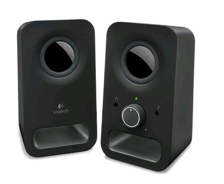 Logitech Z150 2.0 Stereo Speakers 6W Compact Size Easily Access to Power & Volume Control Headphone & Auxiliary Jack for TV PC Smartphone Tablet - Leader Electronics