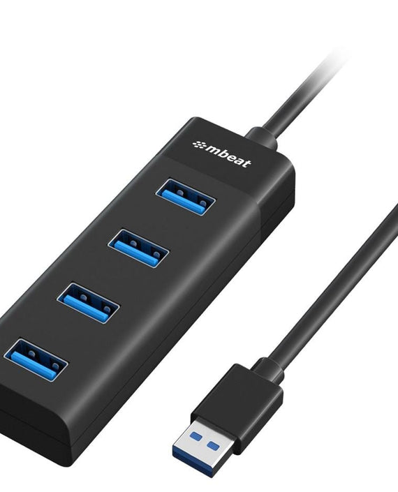 mbeat® 4-Port USB 3.0 Hub - Black USB 3.0 transfer speeds up to 5Gbps. Plug-and-play Compact and lightweight Weight: 37g - Leader Electronics