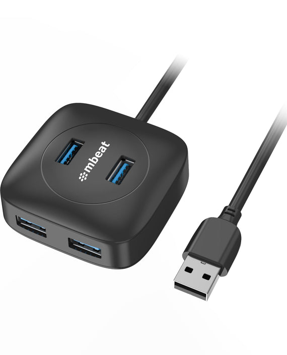 mbeat® 4-Port USB 3.0 Hub - High Speed Data Transfer speed: Up to 5Gbps Compatible with USB 2.0/3.0 devices Product Weight: 95g - Leader Electronics
