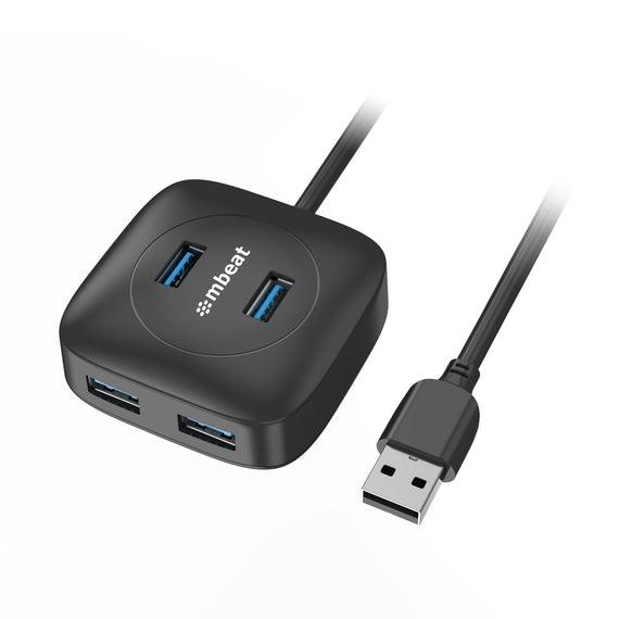 mbeat® 4-Port USB 3.0 Hub - High Speed Data Transfer speed: Up to 5Gbps Compatible with USB 2.0/3.0 devices Product Weight: 95g - Leader Electronics