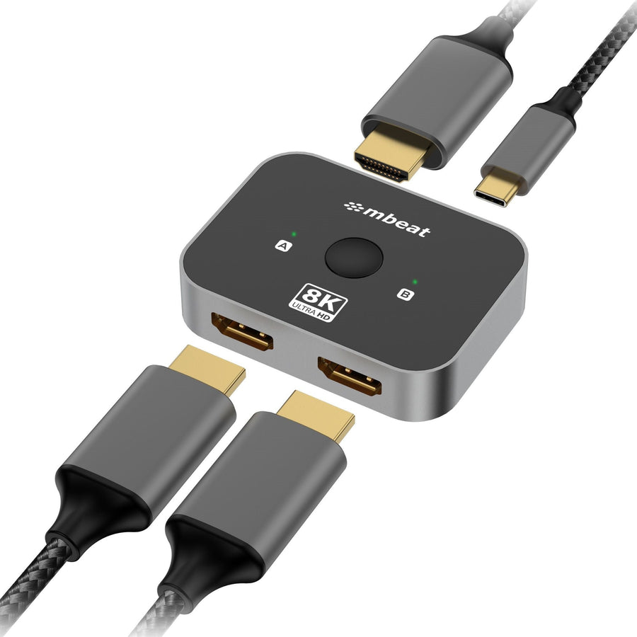 mbeat® 8K Bi-directional HDMI 2.1 Switch 2 In 1 Out/1 In 2 Out 8K@60Hz resolution, plug-and-play convenience USB-C power input Maximum 8K/60Hz - Leader Electronics