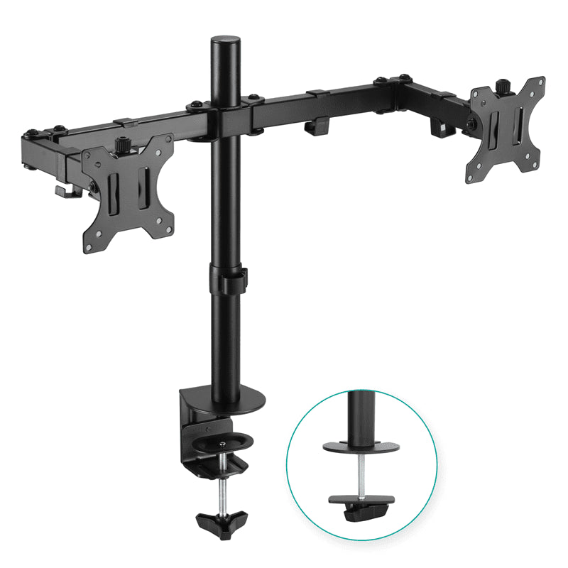 mbeat® activiva ErgoLife Dual Monitor Screen Double Joint Monitor Arm Detachable VESA 360° Rotary Two Mounting Options Net Weight: 4.3kg - Leader Electronics