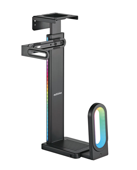 mbeat® activiva RGB Ultra-Wide Adjustable Wall & Under-Desk Gaming PC Mount Heavy-Duty Weight Capacity 20kg - Leader Electronics