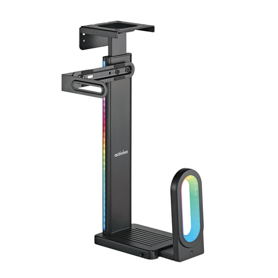 mbeat® activiva RGB Ultra-Wide Adjustable Wall & Under-Desk Gaming PC Mount Heavy-Duty Weight Capacity 20kg - Leader Electronics