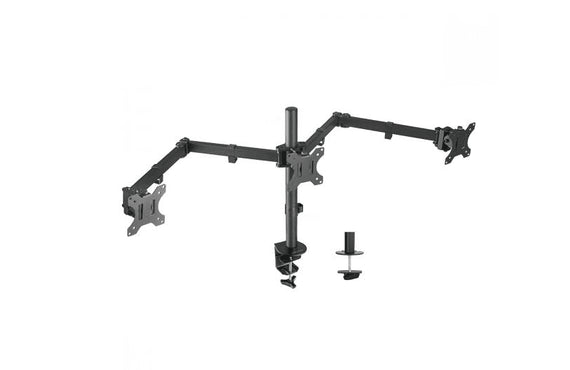 mbeat® activiva Triple-Screen Articulating Monitor Arm Ideal for a seamless triple monitor setup (13'-27'), it offers flexible positioning - Leader Electronics