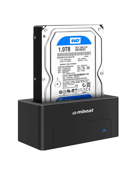mbeat® D1 USB 3.0 3.5' & 2.5' SATA HDD Docking Station - Black Product Weight: 250g HDD Capacity: Max. 20TB Data Speed: Max. 5Gbps - Leader Electronics