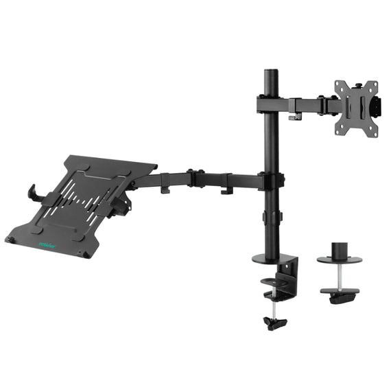 mbeat® Dual-Screen Articulating Monitor Arm with Interchangeable Laptop Holder - Leader Electronics