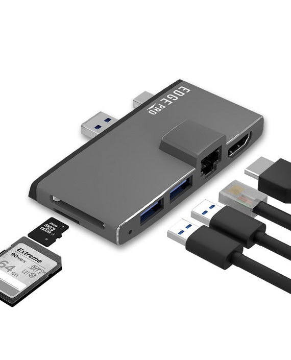 mbeat® Edge Pro Multifunction USB- C Hub for Microsoft Surface Pro 5/6 Metal Grey (HDMI, LAN, USB 3.0 Hub, Card Reader) - Leader Electronics