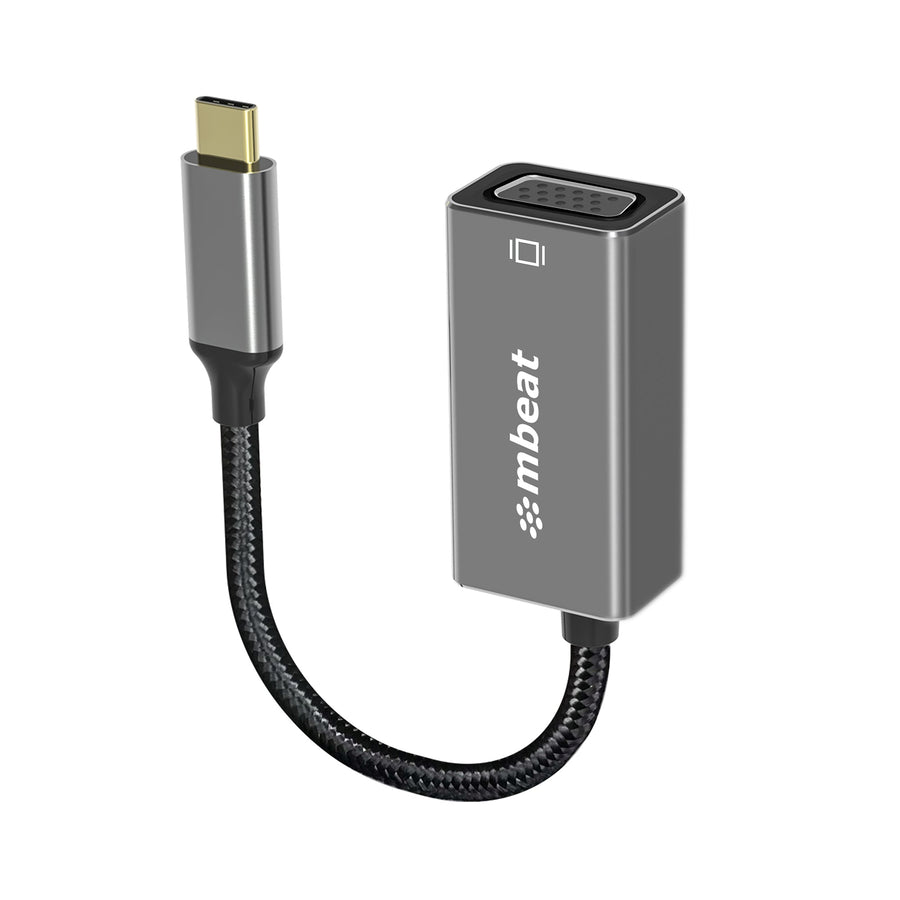 mbeat® Elite USB-C to VGA Adapter - Coverts USB-C to VGA Female Port, Supports up to1920×1080@60Hz - Space Grey Weight: 30g - Leader Electronics
