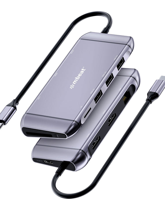 mbeat® Elite X11 Dual Display Docking Station - 2x 4K HDMI, 1xUSB-C Power Delivery 100W, 3xUSB 3.0, MicroSD/SD Card, 1x RJ45 - Leader Electronics