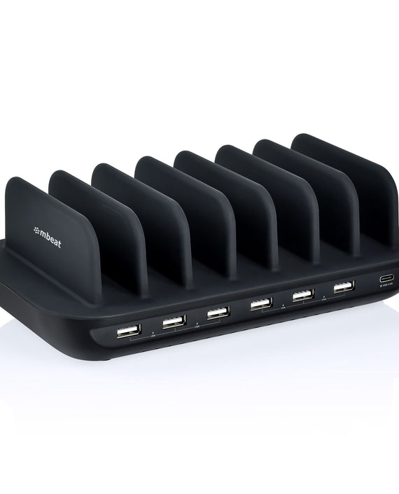 mbeat® Gorilla Power 60W 7 Port USB-C & USB Charging Station 6× USB-A 1× USB-C PD Output Power: Total 60W Product Weight: 0.66kg - Leader Electronics