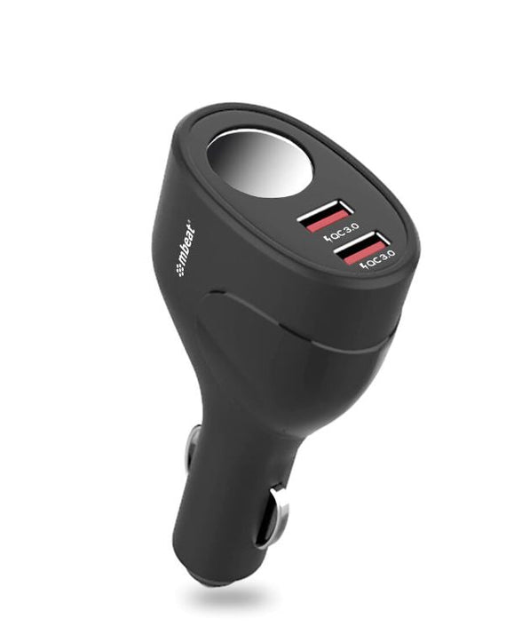mbeat® Gorilla Power Dual Port QC3.0 Car Charger and Cigarette Lighter Extender features built-in over heat Package Weight: 70g - Leader Electronics