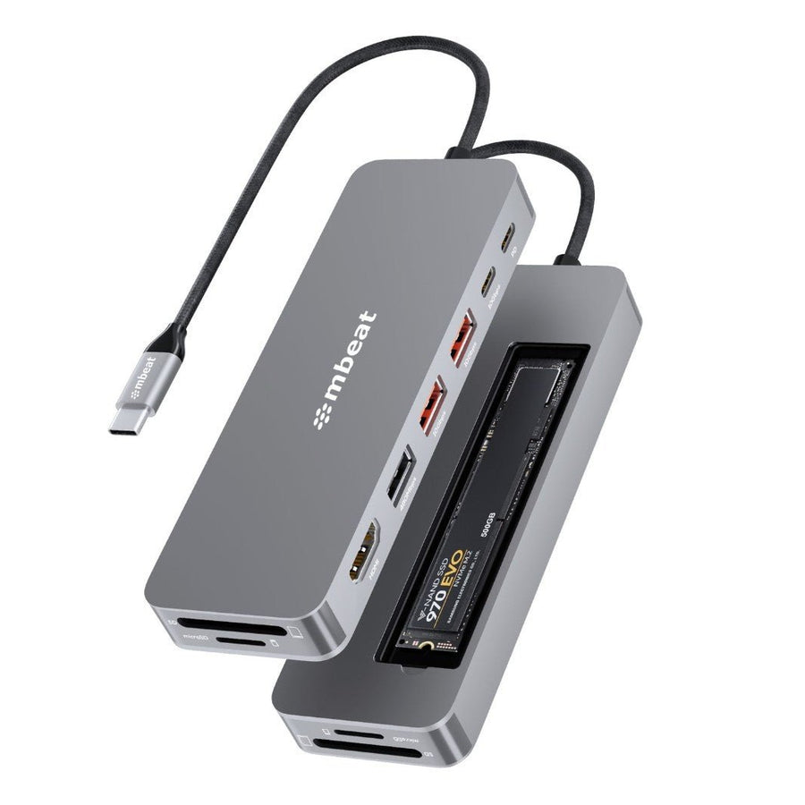 mbeat® mbeat Elite 9-in-1 USB-C Multiport Hub with Built-in M.2 NVMe SSD Enclosure - Leader Electronics