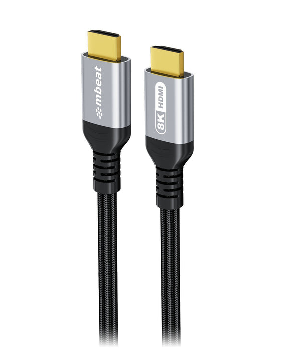 mbeat® Tough Link 1.5m Certified 8K HDMI Cable - Space Grey HDMI 2.1 (male) to HDMI 2.1 (male) 50cm × 2.02cm × 1.13cm - Leader Electronics