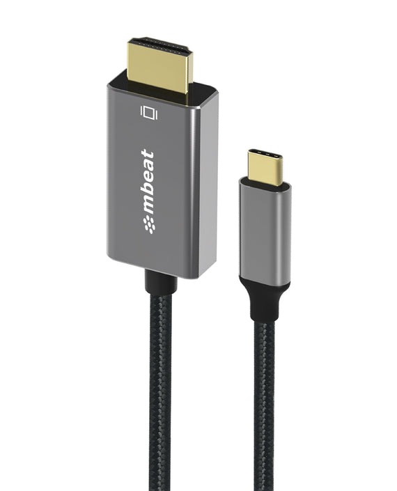 mbeat® Tough Link 1.8m 4K USB-C to HDMI Cable - Extend USB-C Laptop, Tablet or Smartphone Video to HDMI Monitor, Projector, HDTV, 4K@60Hz(3840×2160) - Leader Electronics