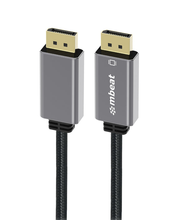 mbeat® Tough Link 1.8m Display Port Cable v1.4 - Connects Computer, Laptop to HDTV, Monitor, Gaming Console, Supports 8K@60Hz (7680×4320) -Space Grey - Leader Electronics