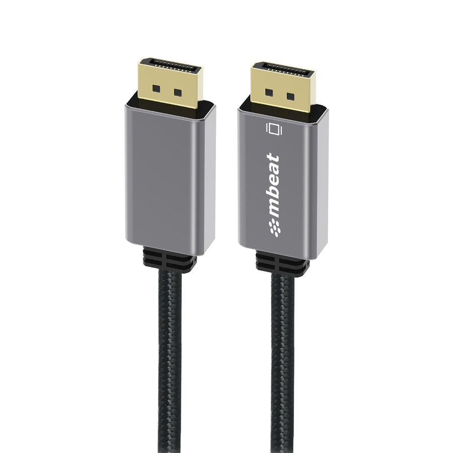 mbeat® Tough Link 1.8m Display Port Cable v1.4 - Connects Computer, Laptop to HDTV, Monitor, Gaming Console, Supports 8K@60Hz (7680×4320) -Space Grey - Leader Electronics