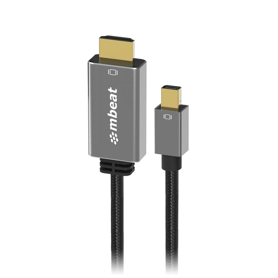 mbeat® Tough Link 1.8m Mini DisplayPort to HDMI Cable - Space Grey Package Weight: 100g HDMI Cable Mini Displayport Package Weight: 100g - Leader Electronics
