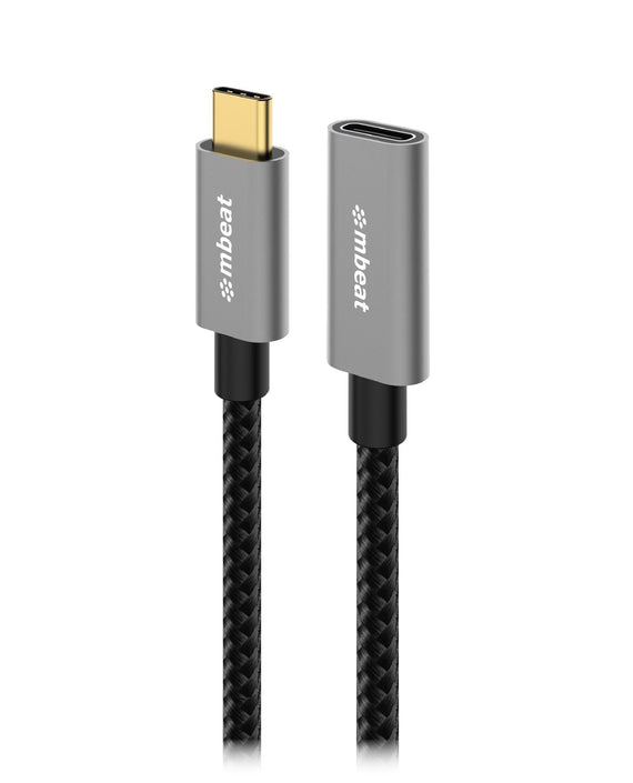 mbeat® Tough Link 1m USB 3.2 Gen2 USB-C Extension Cable - Space Grey Video Resolution: Maximum 4K/60Hz Material: Aluminium Housing, Nylon Braided - Leader Electronics