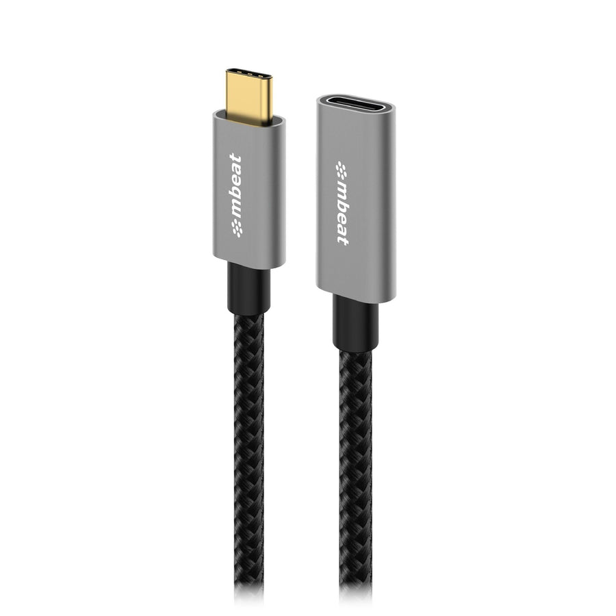 mbeat® Tough Link 1m USB 3.2 Gen2 USB-C Extension Cable - Space Grey Video Resolution: Maximum 4K/60Hz Material: Aluminium Housing, Nylon Braided - Leader Electronics