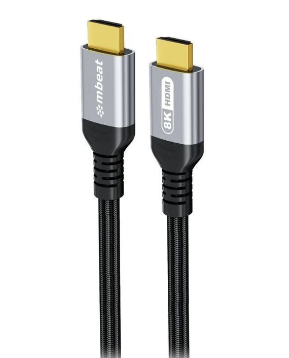 mbeat® Tough Link 3m Certified 8K HDMI Cable - Space Grey HDMI 2.1 (male) to HDMI 2.1 (male) 48Gbps 51g - Leader Electronics