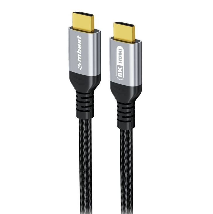 mbeat® Tough Link 3m Certified 8K HDMI Cable - Space Grey HDMI 2.1 (male) to HDMI 2.1 (male) 48Gbps 51g - Leader Electronics