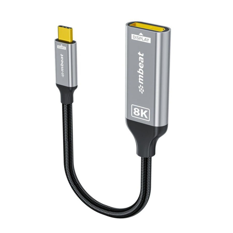 mbeat® Tough Link 8K USB-C to DP Adapter - Space Grey USB-C (male) to DisplayPort (female) Up to 32.4Gbps (DisplayPort 1.4) - Leader Electronics