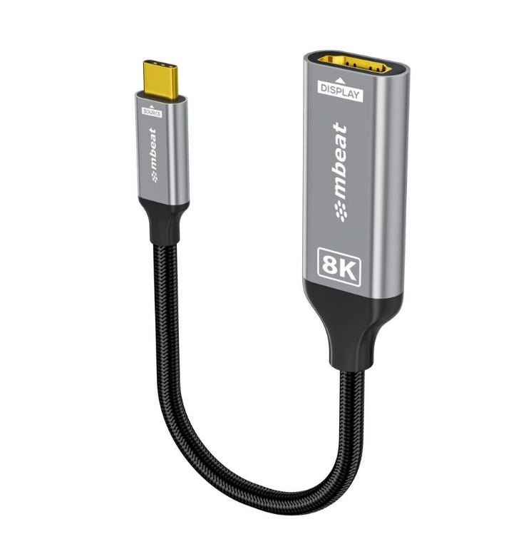 mbeat® Tough Link 8K USB-C to HDMI Adapter - Space Grey Up to 48Gbps (HDMI 2.1) Up to 8K (7680 x 4320) @60Hz - Leader Electronics