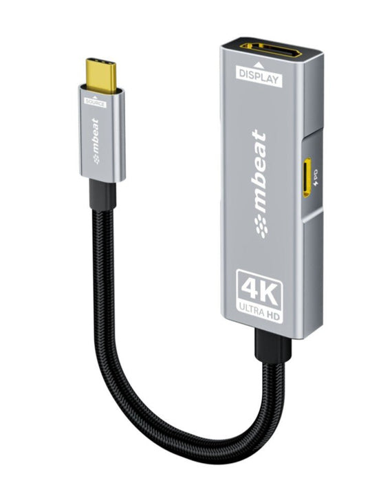 mbeat® Tough Link USB-C to HDMI Adapter with 100W PD - Space Grey 5V-20V/5A, 100W PD Up to 4K (3840 x 2160) @60Hz - Leader Electronics