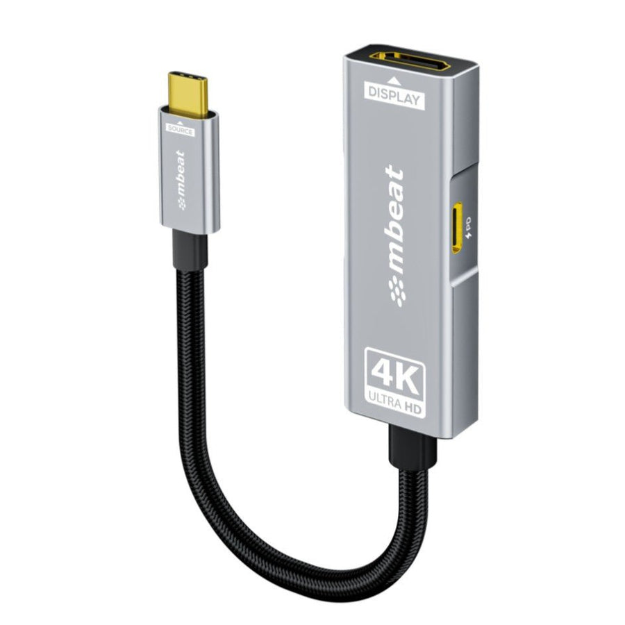 mbeat® Tough Link USB-C to HDMI Adapter with 100W PD - Space Grey 5V-20V/5A, 100W PD Up to 4K (3840 x 2160) @60Hz - Leader Electronics