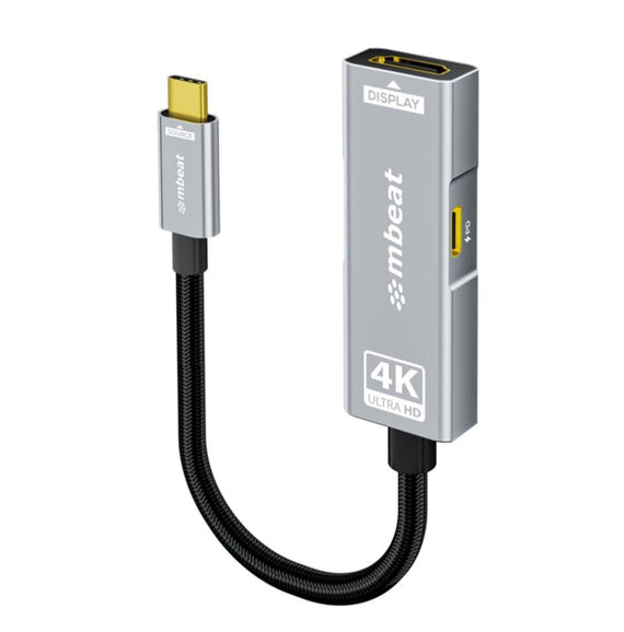 mbeat® Tough Link USB-C to HDMI Adapter with 100W PD - Space Grey 5V-20V/5A, 100W PD Up to 4K (3840 x 2160) @60Hz - Leader Electronics