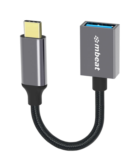 mbeat® Tough Link USB-C to USB 3.0 Adapter with Cable - Space Grey Package Weight: 25g Cable Length: 15cm - Leader Electronics
