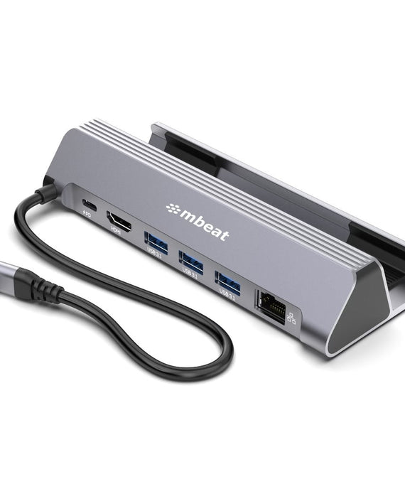 mbeat® USB-C Gaming Dock for Steam Deck & ROG Ally 100W PD pass-through 4K@60Hz (3840 × 2160) Gigabit Ethernet up to 10/100/1000Mbps 5Gbps data - Leader Electronics