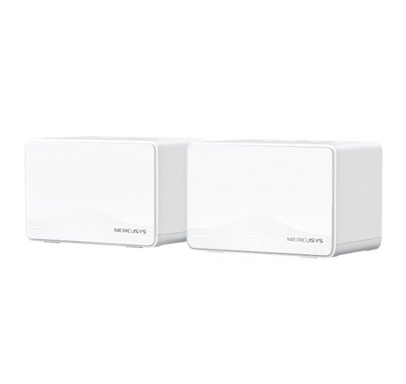 Mercusys Halo H25BE(2-pack) BE3600 Whole Home Mesh Wi-Fi 7 System, 460 m², 688 Mbps at 2.4 GHz, 2880 Mbps at 5 GHz, MLO, 4096-QAM, OFDMA, EHT160 on 5 - Leader Electronics
