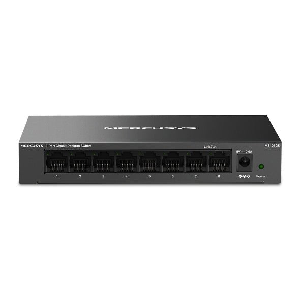 Mercusys MS108GS 8-Port Gigabit Desktop Switch, 8×10/100/1000 Mbps RJ45 port Supporting Auto-MDI/MDIX - Leader Electronics