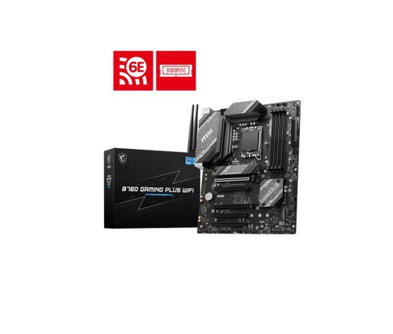 MSI B760 GAMING PLUS WIFI ATX Motherboard, 4x DDR5~192GB, 5x PCI-E x 16, 2x M.2, 4x SATA, 2x USB 3.2 , 4x USB 2.0 1 USBx C - Leader Electronics