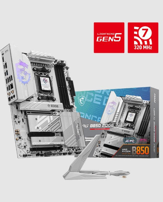 MSI B850 EDGE TI WIFI, AMD B850, 4x DDR5 256GB, 1x HDMI, 3x PCI-E x16 slot, 4x M.2, 8x 4x USB 2.0, Wi-Fi 7 - Leader Electronics