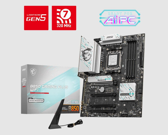 MSI B850 GAMING PLUS WIFI, AM5, 4x DDR5 256GB, 1x HDMI, 4x PCI-E x16 slot, 3x M.2, Wi-Fi 7 - Leader Electronics