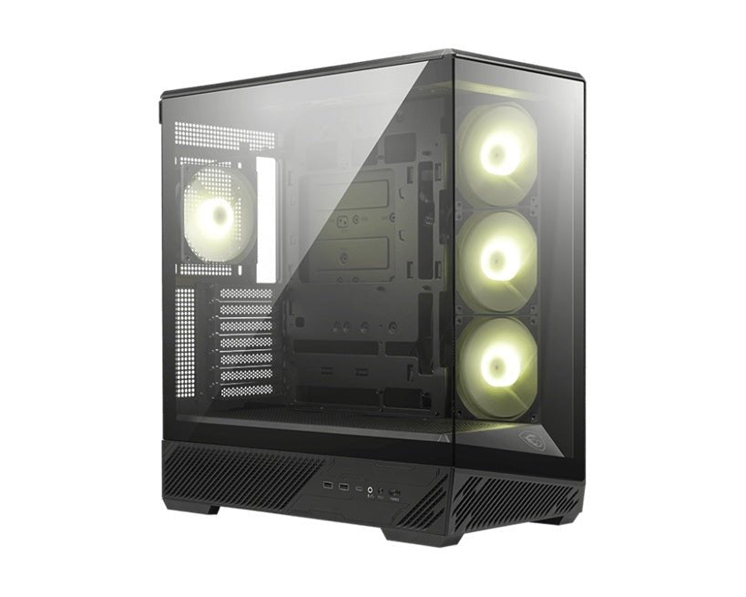 MSI MAG PANO 130R PZ -BLACK – ATX/mATX/ITX, 400mm GPU, 165mm CPU, 7 slots, 6×120mm, 360 rad top/side, 2×USB-A, 1×USB-C 20Gbps, 460×232×490mm, 8.37kg - Leader Electronics