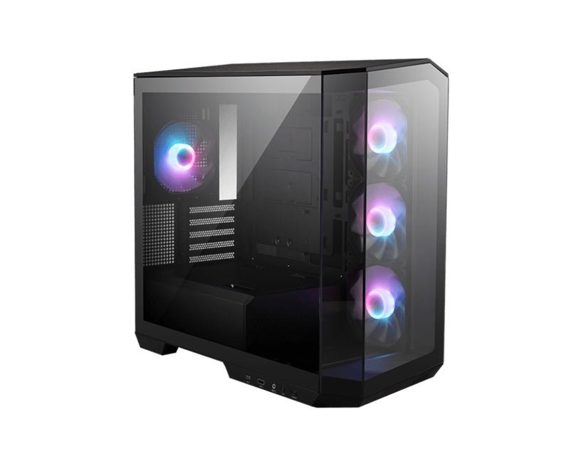 MSI MAG PANO M100R PZ BLACK Micro ATX Case, 1x USB 3.2, 2x USB 2.0, 1x Audio, 1x Mic, 4x PCI-E, 2x 2.5', 2x 3.5', Micro ATX / Mini ITX(LS) - Leader Electronics