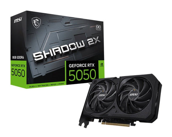 MSI nVidia GeForce RTX 5050 8G SHADOW 2X OC, Boost: 2602 MHz, CUDA 2560 Units, 8GB GDDR6, HDMI™ x 1 (embargo) - Leader Electronics