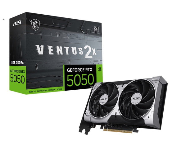MSI nVidia GeForce RTX 5050 8G VENTUS 2X OC, Boost: 2560 MHz, CUDA 2560 Units, 8GB GDDR6, HDMI™ x 1 (embargo) - Leader Electronics