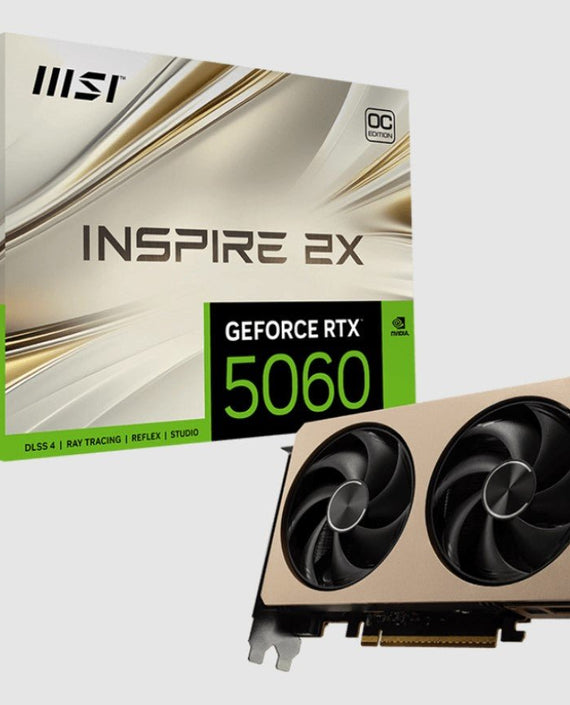 MSI nVidia GeForce RTX 5060 8G INSPIRE 2X OC, PCI Express® Gen 5 x16, Boost: 2535 MHz, CUDA 3840 Units, 8GB GDDR7,. HDMI™ x 1 (emabargo) - Leader Electronics