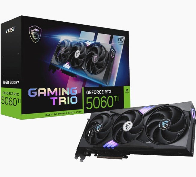 MSI nVidia GeForce RTX™ 5060 Ti 16G GAMING TRIO OC, PCI Express® Gen 5x16, Boost: 2647 MHz, CUDA 4608 Units, 16GB GDDR7, HDMI™ x 1 - Leader Electronics