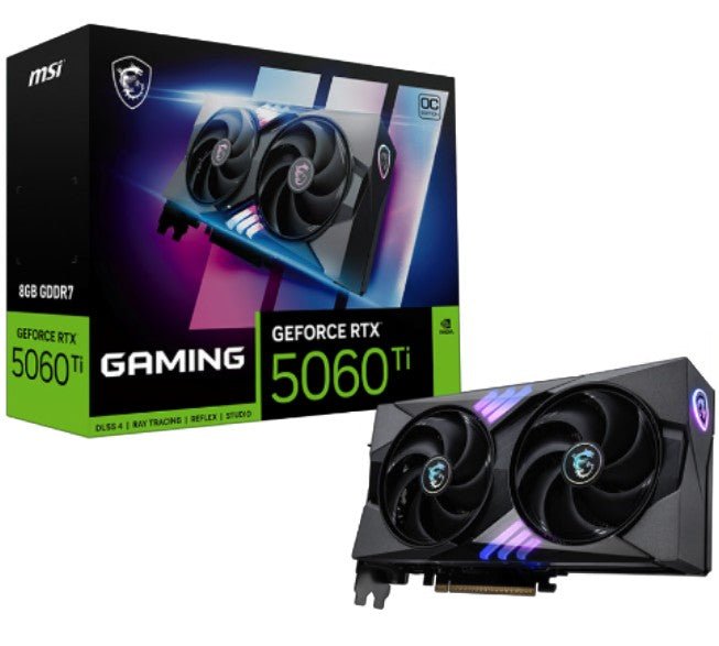 MSI nVidia GeForce RTX™ 5060 Ti 8G GAMING OC , PCI Express® Gen 5 x16, Boost: 2647 MHz, CUDA 4608 Units, 8GB GDDR7, HDMI™ x 1 - Leader Electronics