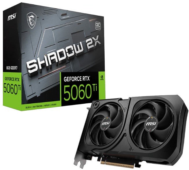 MSI nVidia GeForce RTX 5060 Ti 8G SHADOW 2X OC PLUS, Boost: 2482 MHz, CUDA 8960 Units, 8GB GDDR7, HDMI™ x 1 (embargo) - Leader Electronics