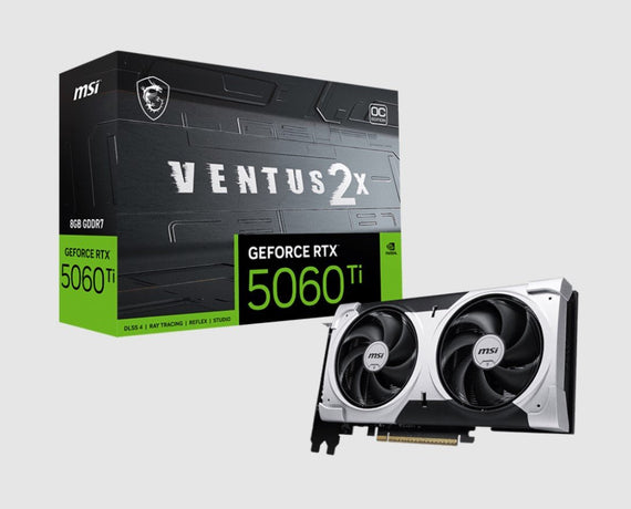 MSI nVidia GeForce RTX™ 5060 Ti 8G VENTUS 2X OC PLUS, PCI Express® Gen 5 x16, Boost: 2602 MHz, CUDA 4608 Units, 8GB GDDR7, HDMI™ x 1 - Leader Electronics
