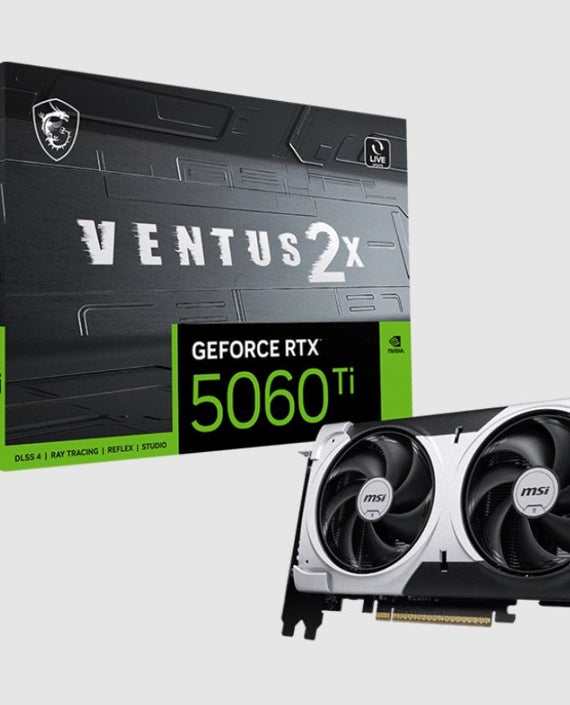 MSI nVidia GeForce RTX™ 5060 Ti 8G VENTUS 2X PLUS, PCI Express® Gen 5 x16 (uses x8), Boost: 2572 MHz, CUDA 4608 Units, 8GB GDDR7, HDMI™ x 1 - Leader Electronics