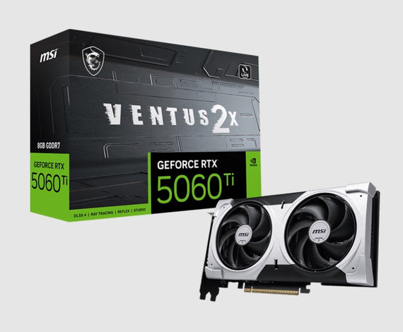 MSI nVidia GeForce RTX™ 5060 Ti 8G VENTUS 2X PLUS, PCI Express® Gen 5 x16 (uses x8), Boost: 2572 MHz, CUDA 4608 Units, 8GB GDDR7, HDMI™ x 1 - Leader Electronics